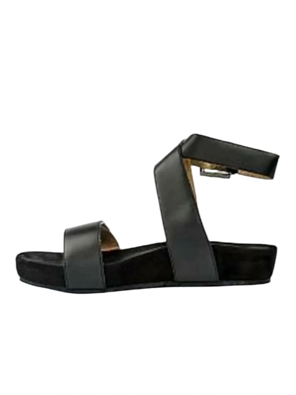 Revitalign Women’s Black Swell Leather Ankle Wrap Sandals Size 6